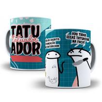 Caneca Branca Porcelana Flork Profissão Tatuador Tatuagem 1 Unidade 325ml + Caixinha