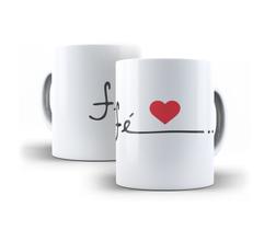 Caneca Branca Porcelana Força, Foco e Fé + Caixinha Caneca Branca Porcelana Força, Foco e Fé + Caixinha