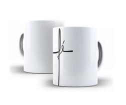 Caneca Branca Porcelana Força, Foco e Fé + Caixinha Caneca Branca Porcelana Força, Foco e Fé + Caixinha