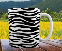 Caneca Branca Porcelana Personalizada Pele Zebra