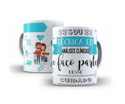 Caneca Branca Porcelana Profissão Técnico Análise Clínica 325ml + Caixinha