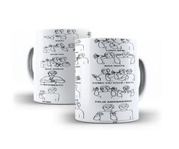 Caneca Branca Porcelana Sinais Libras + Caixinha