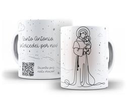 Caneca branca premium de cerâmica personalizada/católica com oração/Santo Antônio