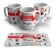 Caneca Branca Profissões Copeira Logo Empresa Logotipo Caneca Branca Profissões Copeira Logo Empresa Logotipo