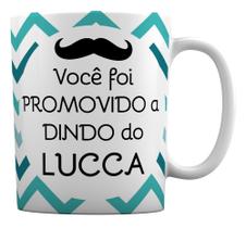 Caneca Branca Promovido a Dindo Padrinho Chevron