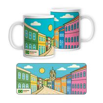 Caneca Brasil Pelourinho Bahia 325ml Porcelana Souvenir Presente Lembrança de Viagem