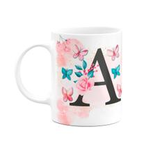 Caneca Butterfly - Inicial do nome letra A - 325ml Caneca Butterfly - Inicial do nome letra A - 325ml