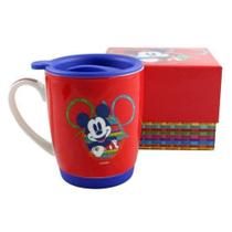 Caneca C/ Tampa E Base De Silicone Mickey 350ml Oficial - Zona Criativa