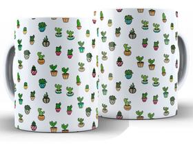 Caneca Cactos Divertida Porcelana Xícara 325ml + Caixa Presente Caneca Cactos Divertida Porcelana Xícara 325ml + Caixa Presente
