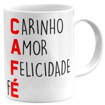 Caneca café carinho amor felicidade fé presente café lover