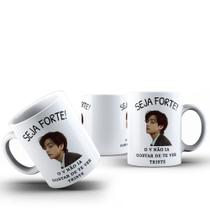 Caneca Café Chá Ceramica Meme Seja Forte Cantor Kpop BTS Desenho:Modelo6 Caneca Café Chá Ceramica Meme Seja Forte Cantor Kpop BTS Desenho:Modelo6