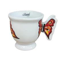 Caneca Café Com De Porcelana Alça Asa De Borboleta Laranja Caneca Café Com De Porcelana Alça Asa De Borboleta Laranja