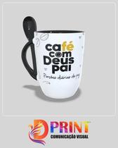 Caneca Café com Deus Pai com Colher Dprint Comunicação Visual