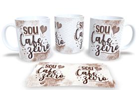 Caneca Café com Flork Porcelana Premium, Estampa Engraçada