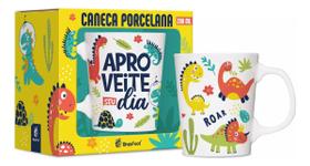 Caneca Cafe Porcelana Premium Dinossauros Aproveite Seu Dia - Brasfoot