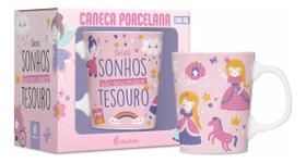 Caneca Cafe Porcelana Premium Menina Princesa - Seus Sonhos - Brasfoot