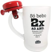 Caneca Campainha Só Bebo 2x Ao An 400ml - Newgift
