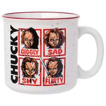Caneca Camper de cerâmica Silver Buffalo Chucky Moods Horror 600ml Caneca Camper de cerâmica Silver Buffalo Chucky Moods Horror 600ml