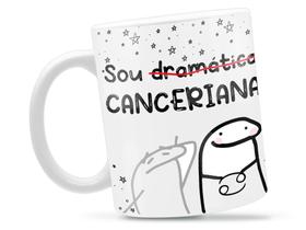 Caneca Canceriana Flork Signo Divertida Porcelana Xícara 325ml + Caixa Presente