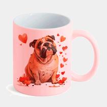 Caneca Candy Rosa de Porcelana 325ML BULLDOG CORACAO 1