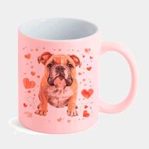 Caneca Candy Rosa de Porcelana 325ML BULLDOG CORACAO 2