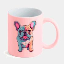 Caneca Candy Rosa de Porcelana 325ML BULLDOG FOFINHO PASTEL