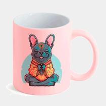 Caneca Candy Rosa de Porcelana 325ML BULLDOG MEDITACAO
