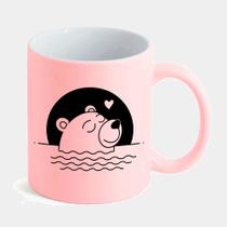 Caneca Candy Rosa de Porcelana 325ML CAPIVARA AMOR LOVE CORACAO 3