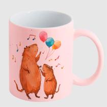 Caneca Candy Rosa de Porcelana 325ML CAPIVARA FESTA BALAO ANIVERSARIO 2 Caneca Candy Rosa de Porcelana 325ML CAPIVARA FESTA BALAO ANIVERSARIO 2