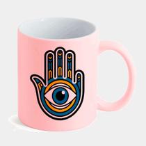 Caneca Candy Rosa de Porcelana 325ML HAMSA OLHO GREGO ESOTERICO AZUL 6 Caneca Candy Rosa de Porcelana 325ML HAMSA OLHO GREGO ESOTERICO AZUL 6