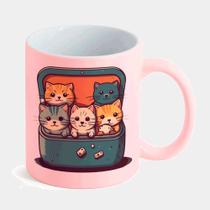 Caneca Candy Rosa de Porcelana 325ML LANCHEIRA GATINHOS FOFOS Caneca Candy Rosa de Porcelana 325ML LANCHEIRA GATINHOS FOFOS