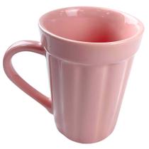 Caneca Canelada 220ml Rosa - Porcelanas Lu Caneca Canelada 220ml Rosa - Porcelanas Lu