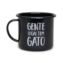 Caneca Cansei de Ser Gato Gente Legal Tem Gato Preta - 370ml