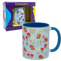 Caneca Capivara Estilo De Vida Em Cerâmica 350mL Original, Zona Criativa, Xícara De Café Chá
