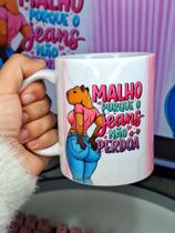 Caneca Capivara Fitness, Divertida, meme, academia - - Malho porque o Jeans não perdoa