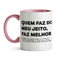 Caneca Características Signo Virgem Alça e Interior Rosa