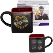 Caneca Casa Hogwarts 3D Cubo Quadrada Cerâmica Oficial Harry Potter - Zona Criativa