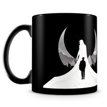 Caneca Cavaleiro da Lua 325ml - 100% Preta - Cerâmica de Alta Qualidade