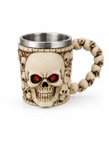 Caneca Caveira Gótica Olhos Vermelhos