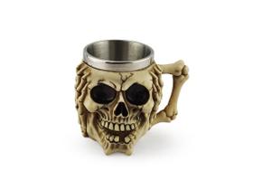 Caneca Caveira Não Escute Decorativa Chopp Cerveja 450ml Metal e Resina Colecionável Caneca Caveira Não Escute Decorativa Chopp Cerveja 450ml Metal e Resina Colecionável