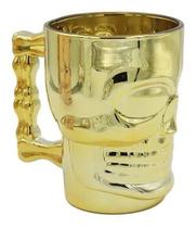 Caneca Caveira Viking 510ml Cerveja Cristal Chopp Dourado - Lyor