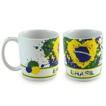 Caneca Ceraflame Brasil Branca 350ml Cerâmica Premium