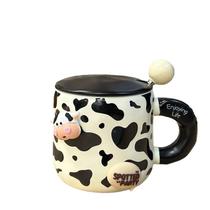 Caneca Ceramic Cow 350 ml com tampa Enjoying Life Quote Cute Design Caneca Ceramic Cow 350 ml com tampa Enjoying Life Quote Cute Design