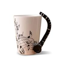 Caneca Ceramic Music Note 350 ml com alça de instrumento musical Caneca Ceramic Music Note 350 ml com alça de instrumento musical