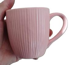 CANECA CERÂMICA 220ml STRIPES LYOR - CORES SORTIDAS - Rosa Claro CANECA CERÂMICA 220ml STRIPES LYOR - CORES SORTIDAS - Rosa Claro