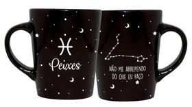 Caneca Cerâmica 270ml Preta Coleção Signos Áries