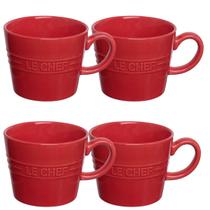 Caneca Ceramica 300ml Lechef Para Chá Café Copo Grande