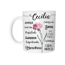 Caneca Cerâmica 325ML Com Nome Cecilia