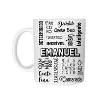 Caneca Cerâmica 325ML Com Nome Emanuel