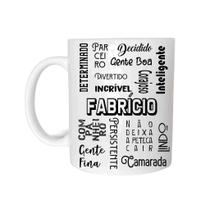 Caneca Cerâmica 325ML Com Nome Fabrício